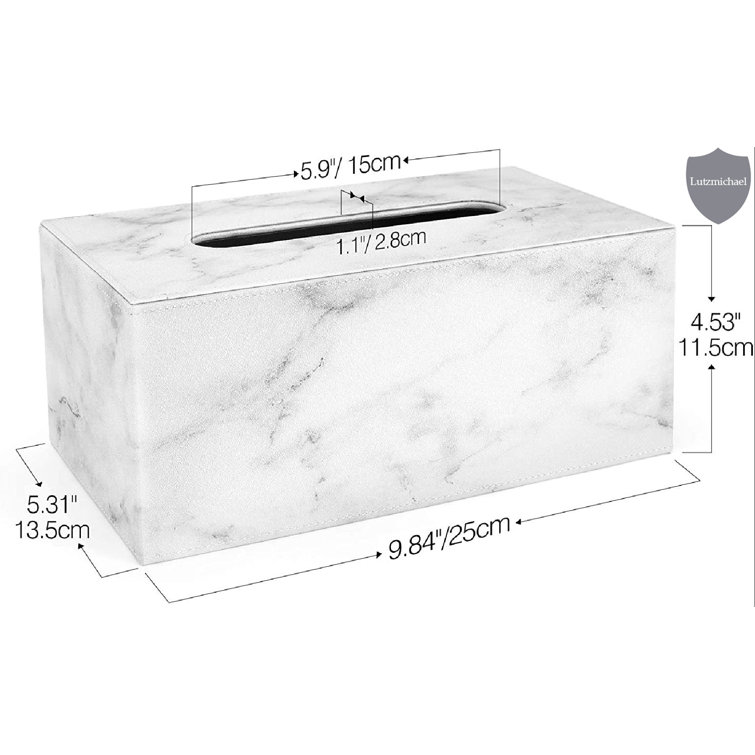 Ivy Bronx Tissue Holder Box, Rectangular PU Leather Facial Tissue Box Cover, Napkin Storage Box